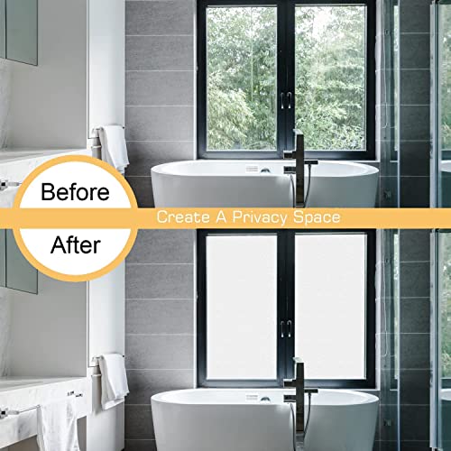 Image of SUNBIRD Privacy Window Film,Frosted Glass Window Film Static Cling Non-Adhesive UV Blocking Glass Window Sticker for Bathroom, Opaque Vinyl (24 by 240 Inch, Pure Frosted)