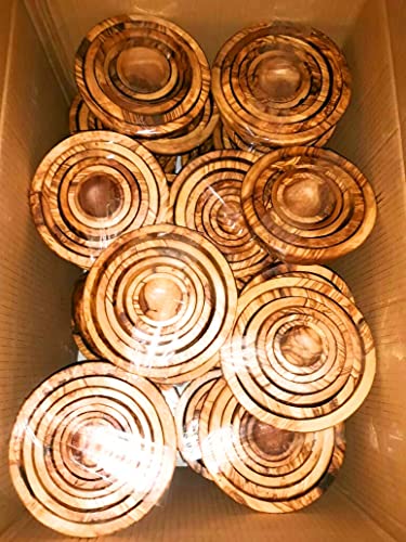 Orchard Hardwoods Nesting Set Of 6 Artisan Olive Wood Serving Bowls. Unique Handmade Decorative Serve-Ware For Fruit, Salad, Snacks, Condiments, Any Food. Small Mini Bowl 2" To Large 5.5-6.5" #TOP4