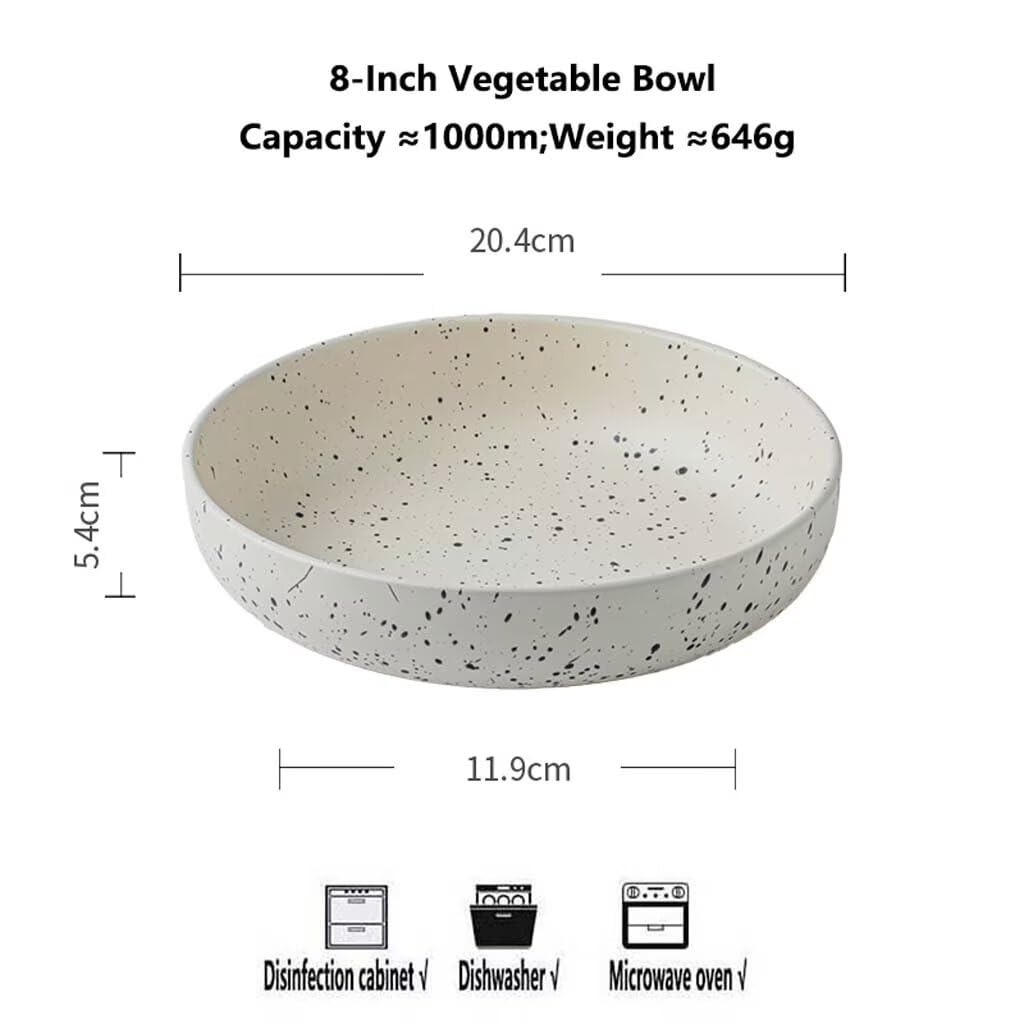 20 cm matowa glazura Ceic salaterka, pogrubiony talerz obiadowy do serwowania, Ele T i Slish Kitchen Dish