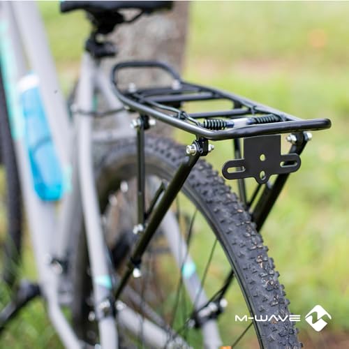 Fahrrad Gepäckträger aus Aluminium, ONE-4-ALL von M-WAVE, verstellbar für 20' - 29', flexible Befestigung, Schwarz