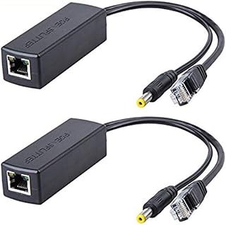 Active POE Splitter Adapter, 48V to 12V, IEEE 802.3af Compliant 10/100Mbps up to 100 Meters for Surveillance Camera, Wireless Access Point and VoIP Phone, 2-Pack