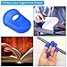 PATIKIL 0.85 Inch Rubber Finger Tips, 30 Pack Silicone Thumb Fingertip Protector Covers Pads Thimble for Guitar Playing Office Counting Sewing, Blue Large Size