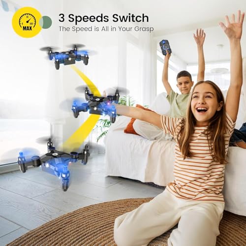 Image of Holy Stone HS190 Foldable Mini Drone for Kids Beginners, RC Nano Quadcopter with Altitude Hold, 3D Flips, High Speeds Rotation, Headless Mode, Throw to Go, One Key Return, Great Gift Toys for Boys and Girls, Blue