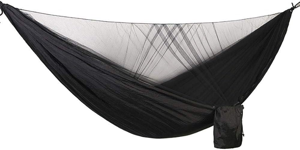 Hamac moustiquaire camping et randonnée noir pour dormir à la belle étoile