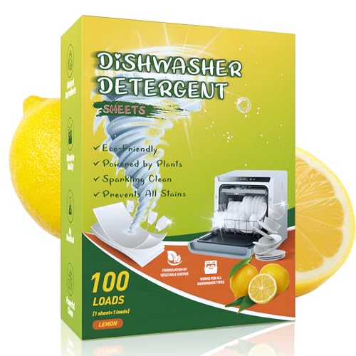 Allisway Pastillas Lavavajillas, Dishwasher Tablet, Descomposición de Múltiples Manchas, Limpieza Enérgica, Restaura el Brillo Original de Utensilios, Disolución Rápida, 100 Enjuagues, Aroma a Limón