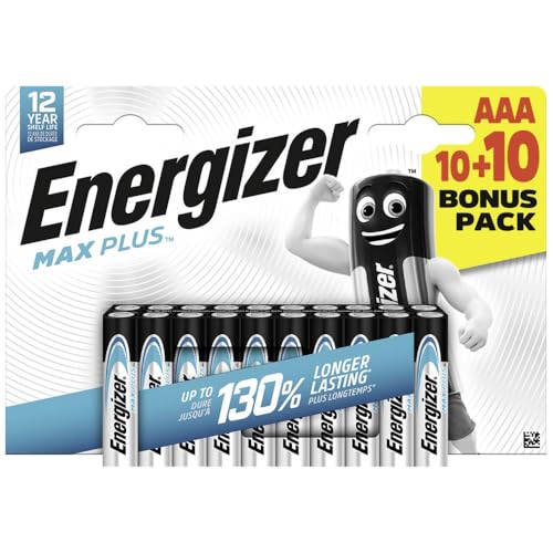 Energizer Max Plus Micro (AAA) Battery Alkaline Manganese 1.5 V Pack of 20