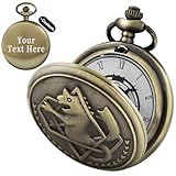 Tiong Personalized Pocket Watch Fullmetal Alchemist Watches for Cosplay Christmas Valentine's Day Birthday Gifts Fathers Day