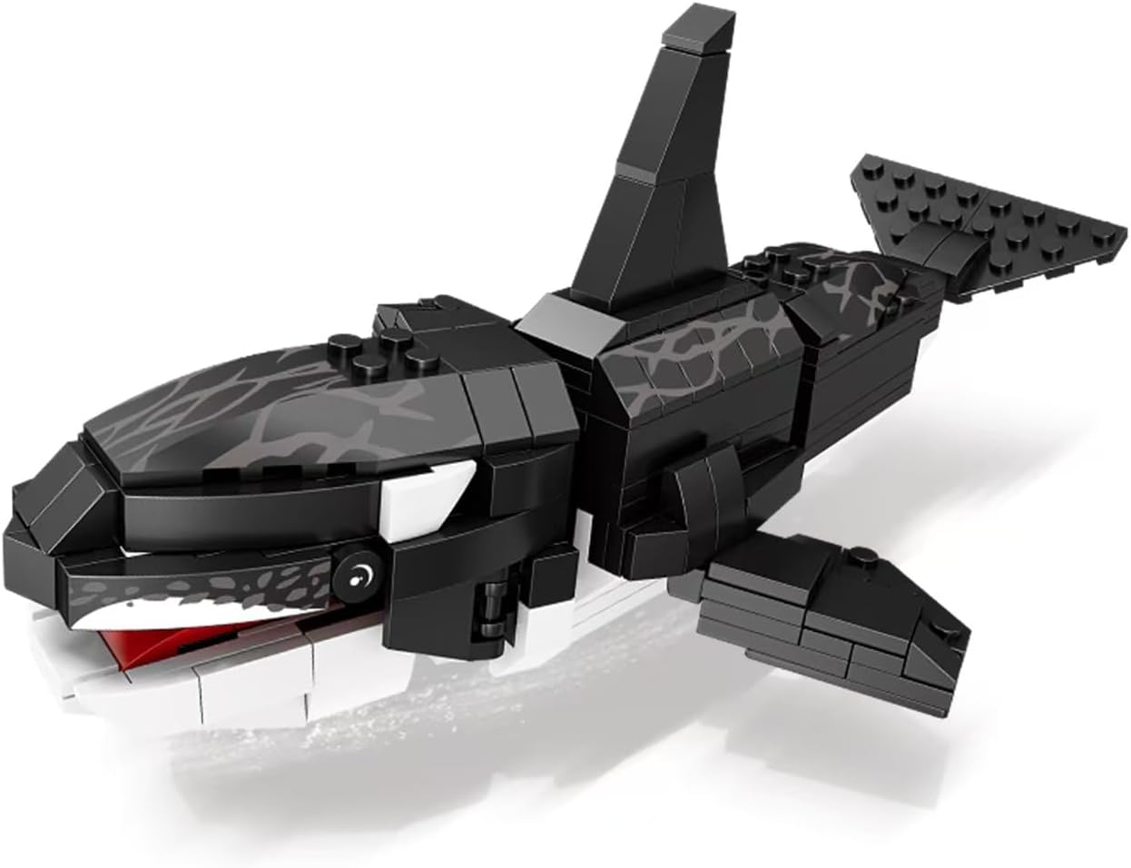 Lynda Building Blocks Orca Whale Set, 3D Ocean Animal Model Kit, Realistic Black & White Whale Construction Toy,Great for Solo Builds or Family Fun,Age for 8 Plus