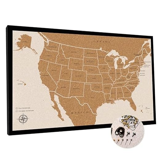 Large USA Push Pin Travel Map
