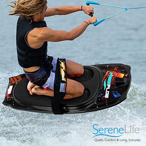 Image of SereneLife Water Sport Kneeboard with Hook for Kids & Adults, Kneeboard with Strap for Boating, Waterboarding, Kneeling Boogie Boarding, Knee Surfing
