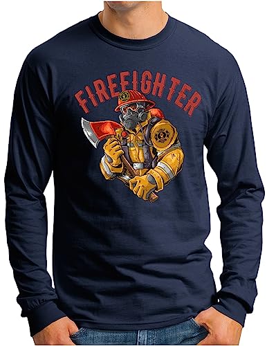 T-shirt manches longues OM3 Pompier Sauveteur II coton bleu marine S