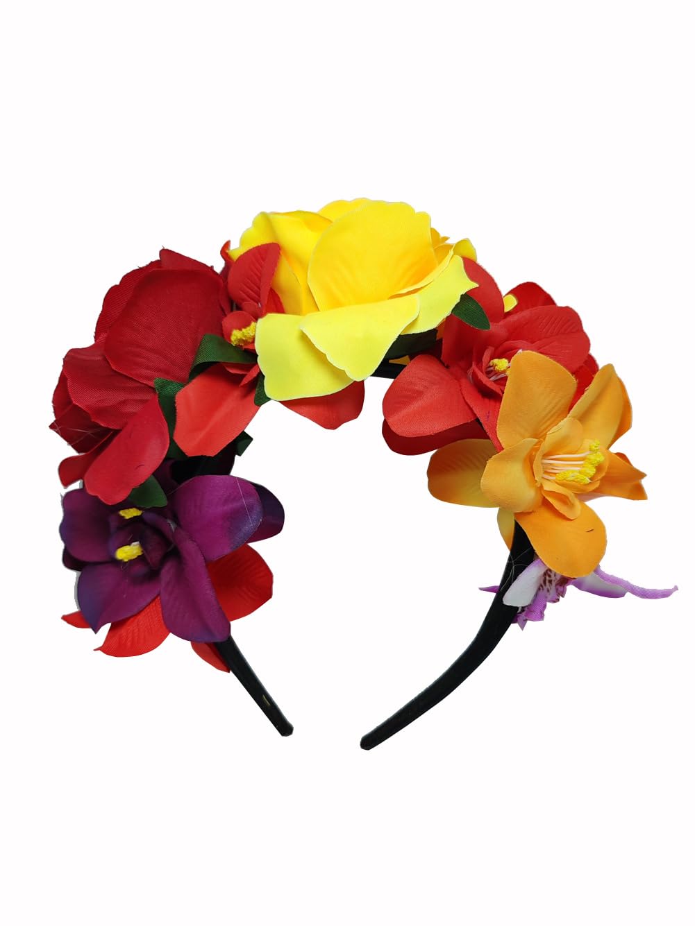 Happyupcity Corona Messicana Con Fiori Di Rosa - Fascia Per Capelli Floreale Per Cosplay E Feste Halloween - 2
