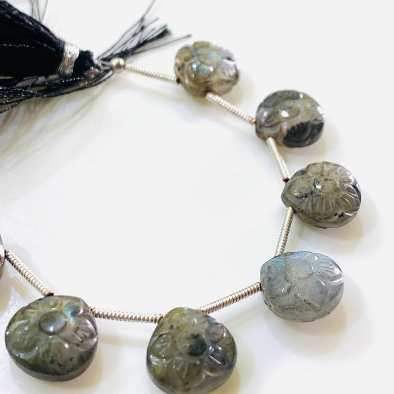 Perles en labradorite sculptée de 11mm, gemmes de qualité supérieure