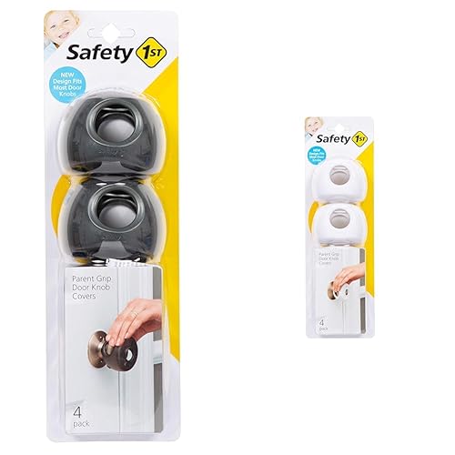 Safety 1st Parent Grip Door Knob Covers, GreyCharcoal, One Size (Pack of 4) & Parent Grip Door Knob Covers, White, One Size,4 Count (Pack of 1) Safety 1st Parent Grip Door Knob Covers, GreyCharcoal, One Size (Pack of 4) & Parent Grip Door Knob Covers, White, One Size,4 Count (Pack of 1)