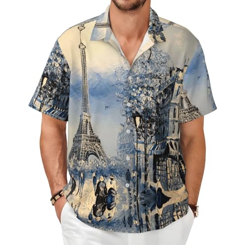 Chemise hawaïenne homme éviter la chaleur avec style Tour Eiffel chic