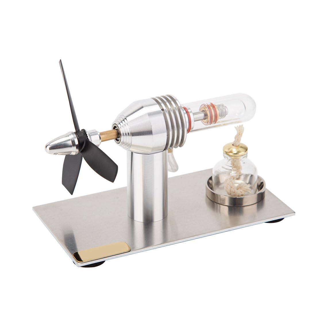 3-Blade Stirling Engine Kit, Mini Hot Air Stirling Engine Model Kit, Stirling Engine Model Kit, Sterling Engine Set, External Combustion Engine Gift Kit