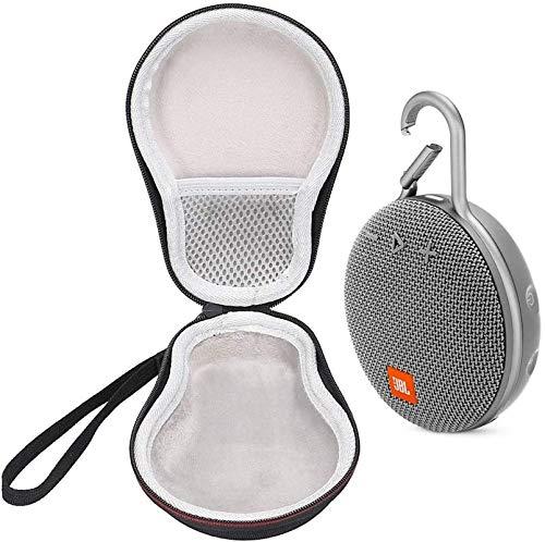 JBL Clip 3 IPX7 Waterproof Portable Bluetooth Speaker Bundle with Deluxe Travel Case (Gray)