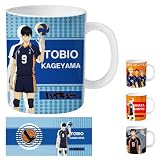 Bocguy Taza Haikyuu, taza de anime de 400 ml, tazas Kageyama Tobio Karasuno en regalo de cerámica Nishinoya para cumpleaños, graduación, Navidad, Halloween(2)