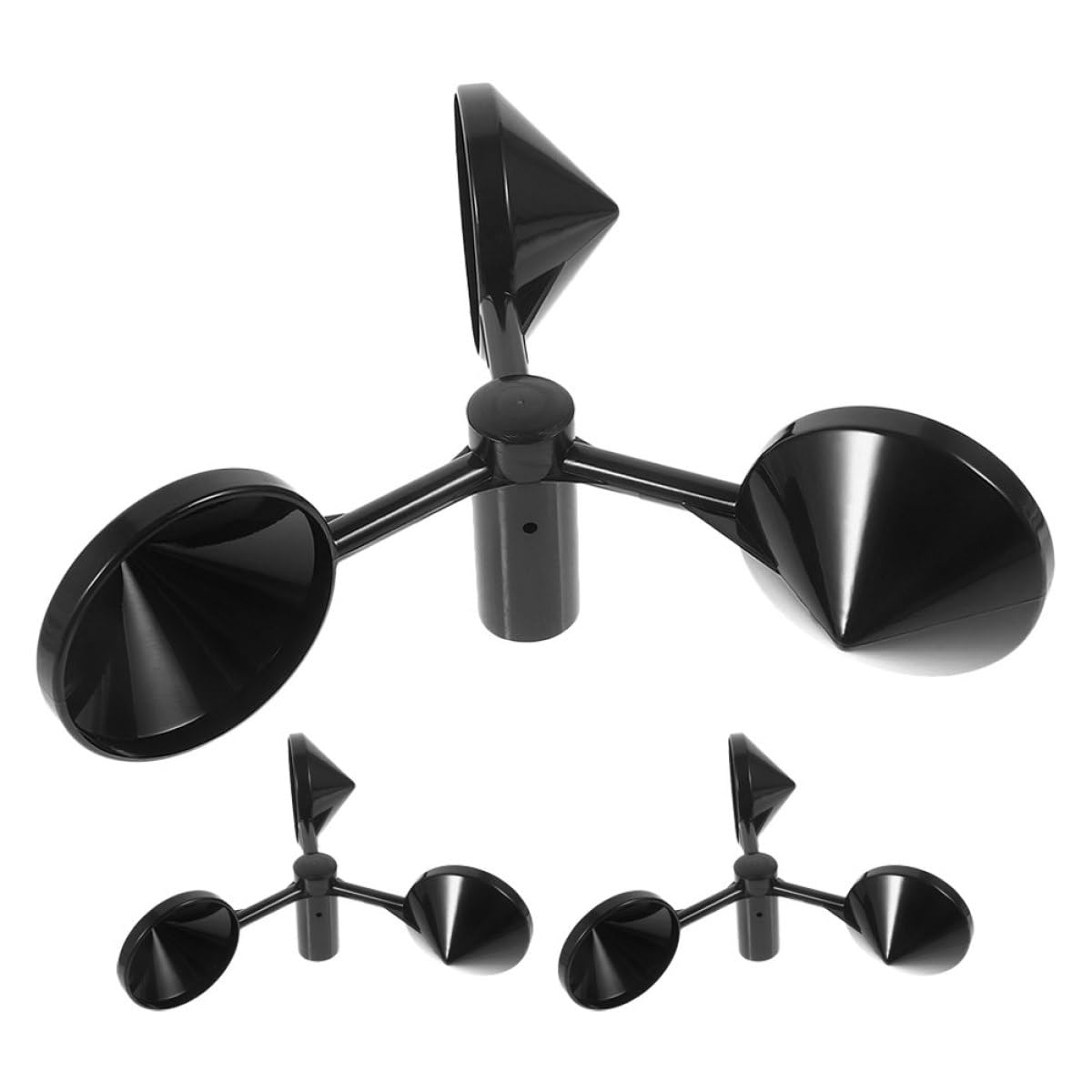 HOMSFOU Schalenanemometer tragbares Handanemometer 3 Stück-pack aus ABS für Präzise Windgeschwindigkeitsmessung für Außeneinsatz und Windkraftanlagen