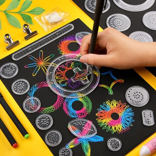 22Pcs Drawing Art Toy Students Geometric Spiral Stationery Tool Spirograph Ruler - Thumbnail 6