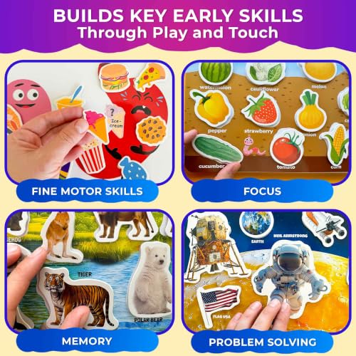 Image of Montessori Busy Book for Kids Ages 4-8 - 4 Velcro Toddler Busy Book 3-5