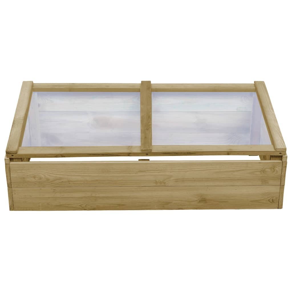 Zestaw 2 szklarni z impregnowanego drewna sosnowego, 100 x 50 x 35 cm, z dachem i PCW, inspekt do hodowli, uprawy, siewu, kiełkowania, ochrona przed mrozem na zewnątrz