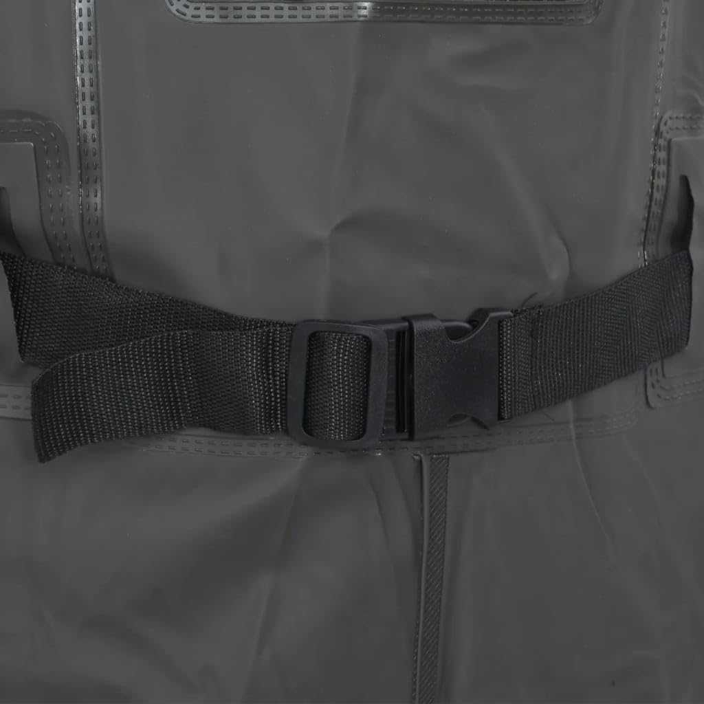 Tomostar Pêche Waders Cuissardes, Cuissardes Pantalon de Pêche avec Bottes et Ceinture Vert foncé Taille 44
