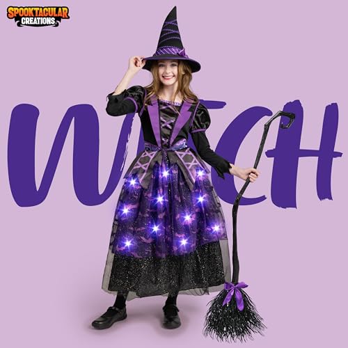 Spooktacular Creations Child Girl purple witch costume bat skirt for Halloween (Small (5-7yr)), Small(5-7 yrs) - Image 2