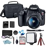 Canon EOS Rebel T7 DSLR Camera w/Canon EF-S 18-55mm F/3.5-5.6 Zoom Lens + Case + Sandisk 64GB Memory Card + 3pc Filter Kit + Card Reader + BluebirdSales Cleaning Kit (Renewed)
