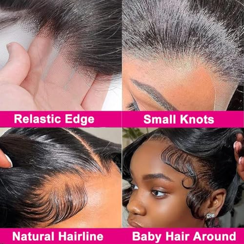 mogge 30 Inch 13x6 Lace Front Wigs Human Hair 200% Density Body Wave HD Lace Front Wigs Human Hair Pre Plucked Baby Hair Glueless Wigs Human Hair Lace Front Wigs for Women Body Wave Wig Natural Color - Image 5