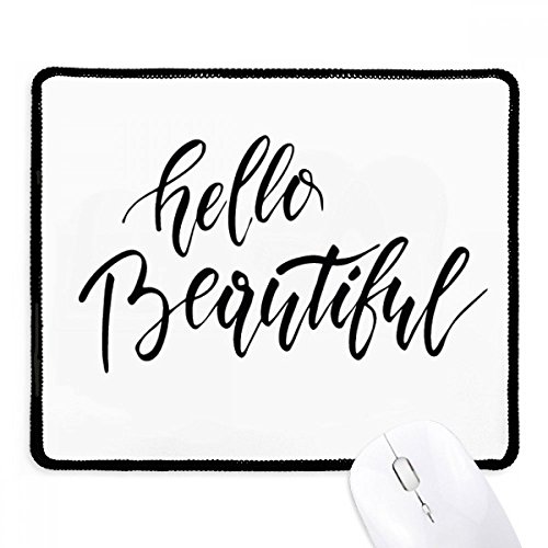 Mousepad negro de lona Hola Cita Hermosa ideal para tu escritorio de juego