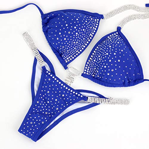 Competition Bikini Suit | NPC IFBB Posing Suit |Scrunch Bikini | Sapphire Blue2