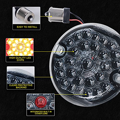 Image of 3-1 /4 Inch Rear Led Turn Signal Red Brake Light Compatible with ley Motorcycle Road Glide Road King Softail Ultra Classic Ultra Limited Electra Glide