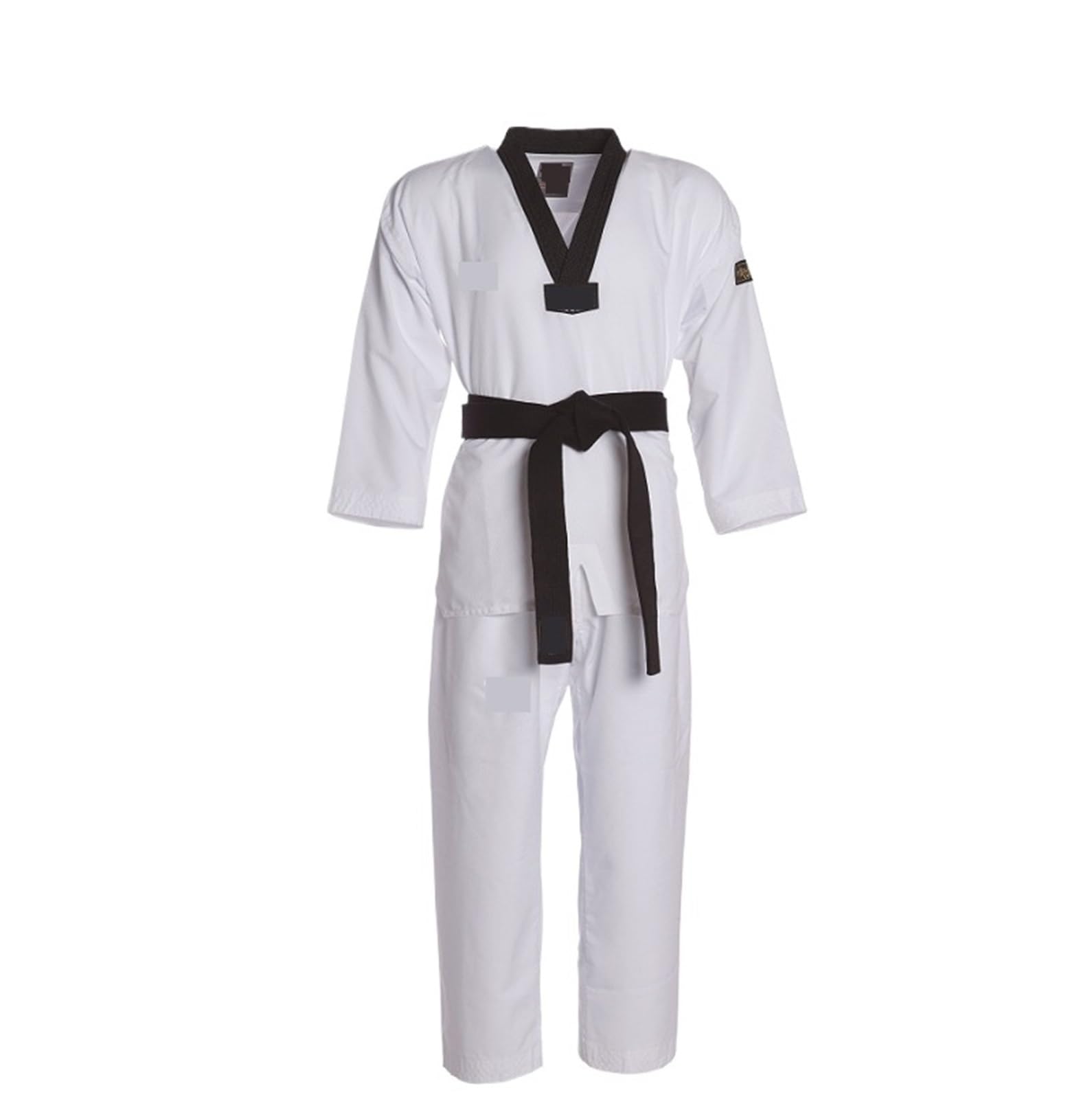 Ropa Uniforme de Taekwondo Blanco Conjunto de Judo de Karate Niños Adultos Unisex Panel de Malla Transpirable de Manga Larga para Entrenamiento