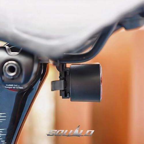 Miniatura 5 de SQUALO Luz trasera de bicicleta recargable USB de 30 lúmenes, sensor de freno inteligente, luz trasera de bicicleta con 7 modos de luz, rango