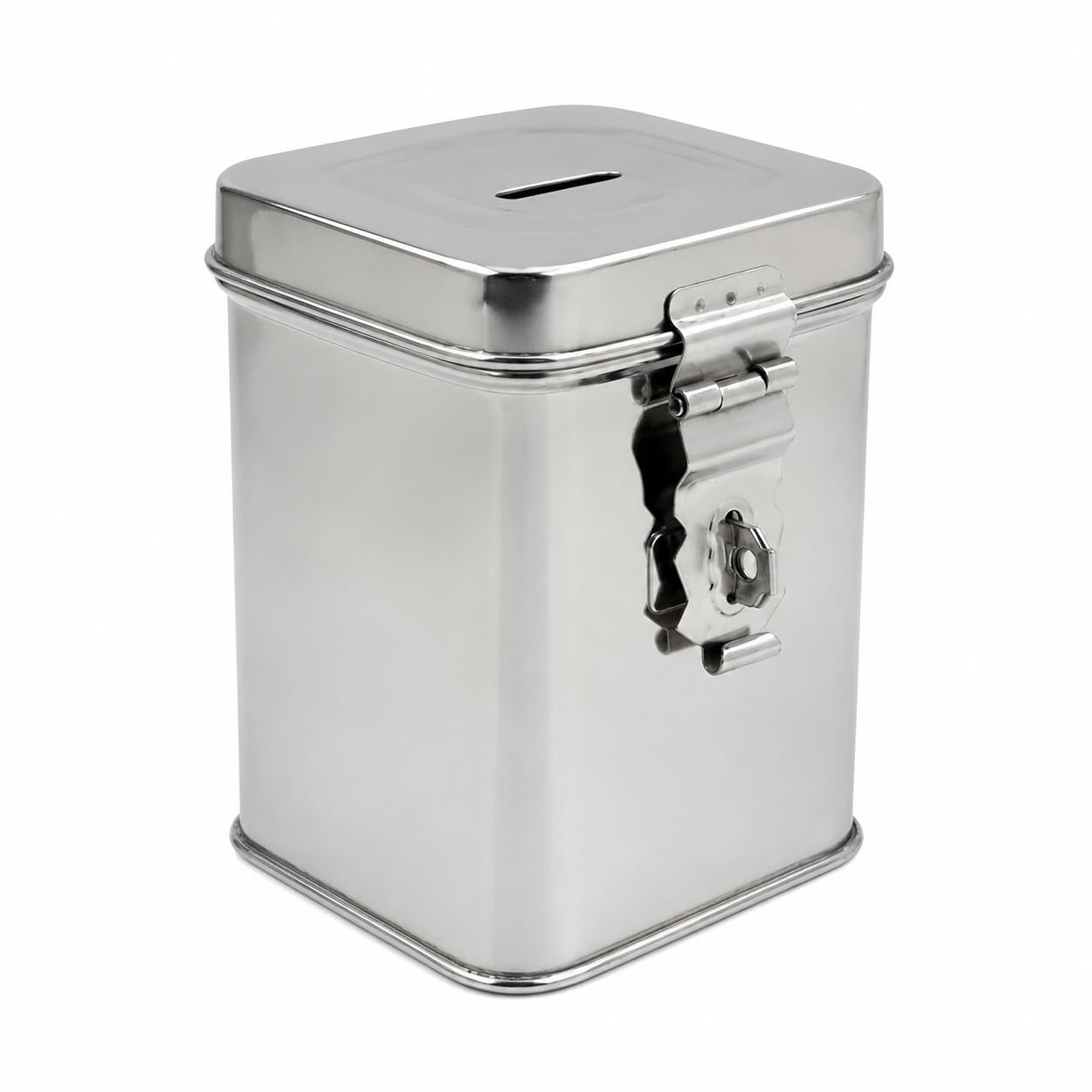 RSINC Stainless Steel Medium Coin Box, Silver, Pc-1 O | Antique Piggy Bank, Money Organizer, Secure Coin Collection Box, Multi-Use Storage-image-29