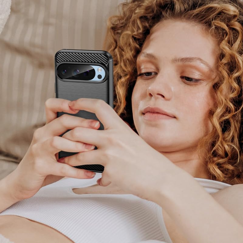 Image of Hybrid Carbon Fiber Back Case for Google Pixel 9 / Pixel 9 Pro (Black)