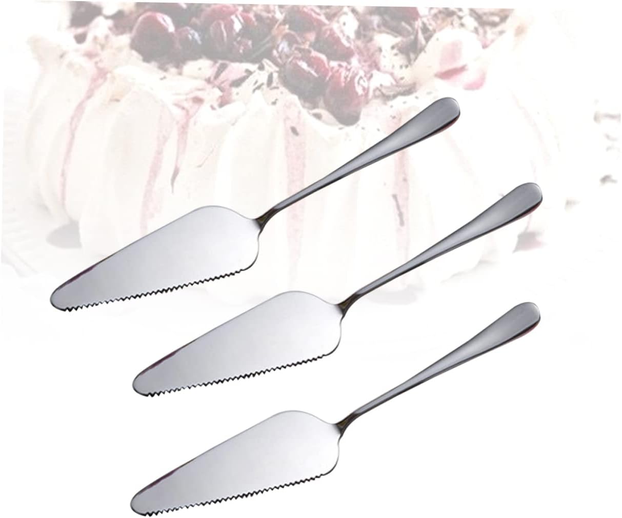 Mikinona 3pcs Stainless Steel Cake Shovel Multifunctional Cake Spatula Cutter for Home Kitchen Ergonomic Design for Effortless Slicing Easy to Clean Silver