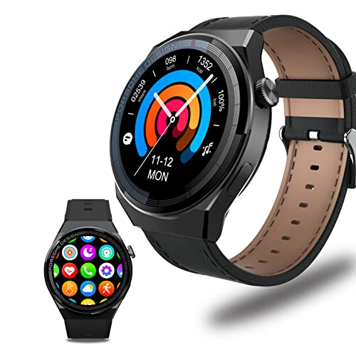 AHWOO Smart Watch(Call Receive/Dial)，Activity Trackers and Smartwatches with Heart Rate/Blood Pressure/Sleep Monitor，Android Smart Watch for iPhone Compatible， Fitness Watches for Men Women