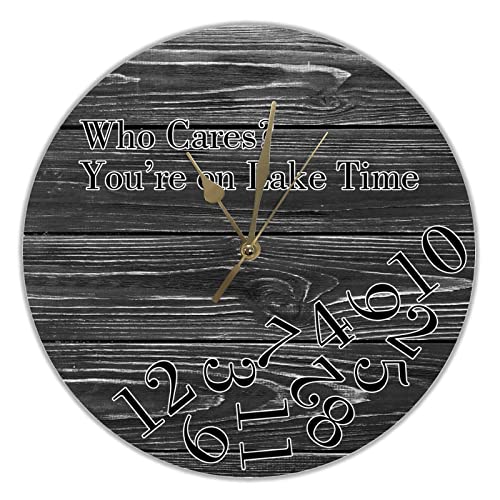 Reloj de pared redondo silencioso de madera 10 in miniatura 1