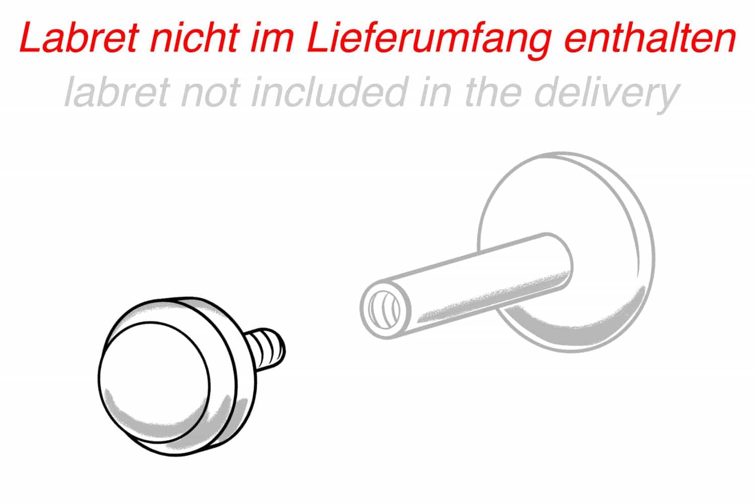 PIERCINGLINE Universal Piercing Titan Schraubaufsatz mit Außengewinde 2 HERZEN - Roségoldfarben, Schwarz, Goldfarben, Silberfarben