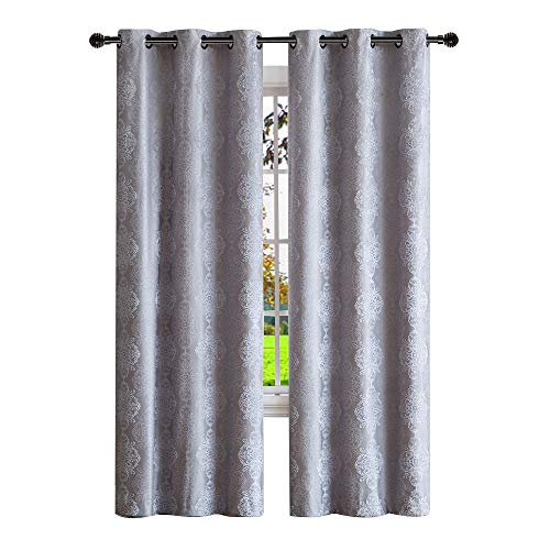 Warm Home Designs Pair Of Short Length 37" X 63" Grey Silver 100% Blackout Isolated Thermal Bedroom Curtains. Total Blackout Curtains Contain 2 Panels In Each Package. Ro Silver 37 X 63 #TOP1