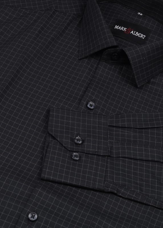 Image of 100% Cotton Gingham Checks Full Sleeves Regular Fit Formal Shirt