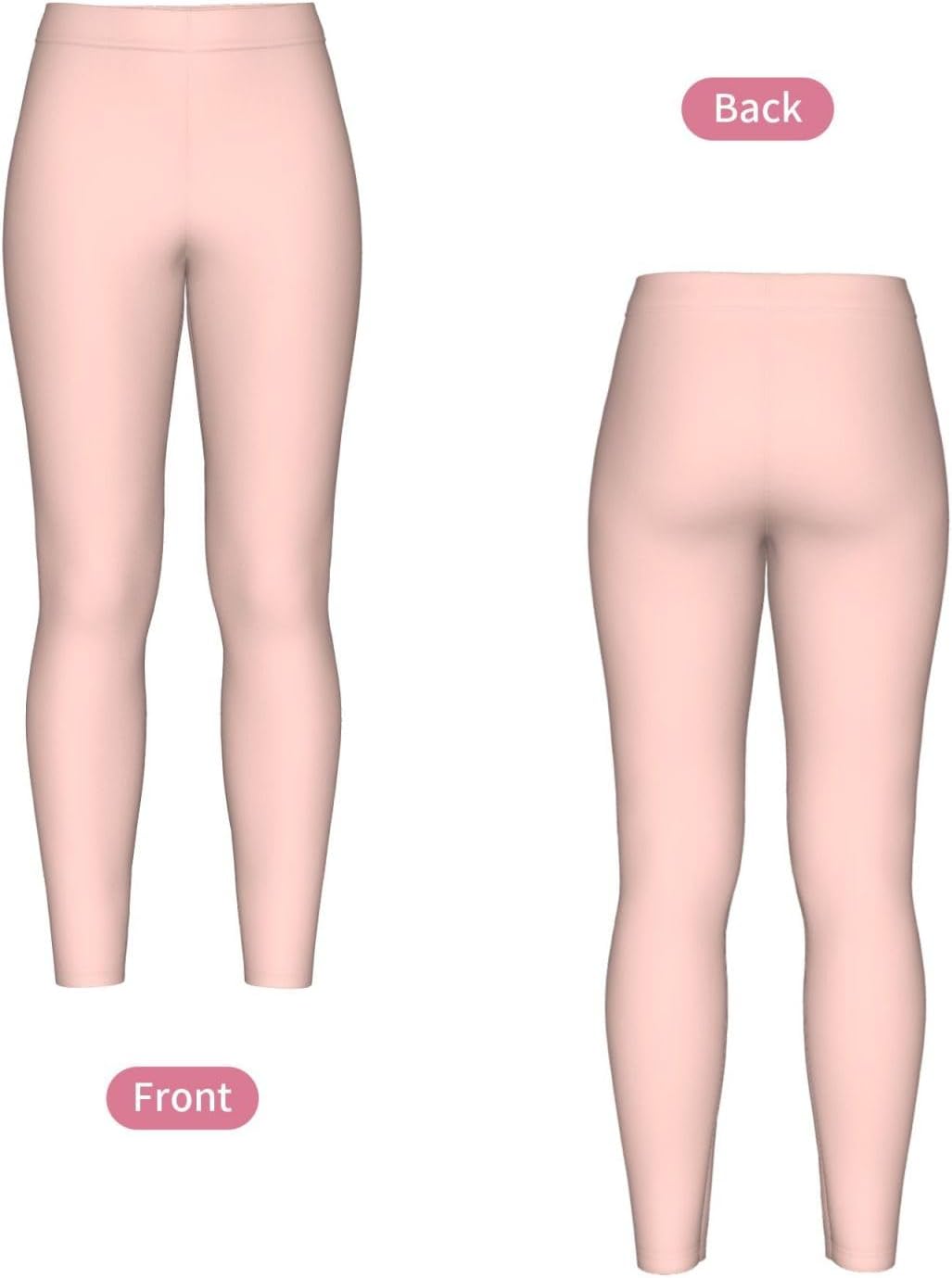 Light Peach Pink Stretch Leggings,Opaque Printed Pants for Workout | Tummy control,Comfortable and breathable,Not tie your legs tightly