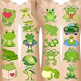 Frog Temporary Tattoos - Frog Birthday Decorarions Party Favors Supplies Gift Idea For Kids Teen Boy Girl Animal Décor Cute Lovely