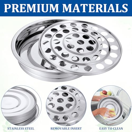 Suzile Holy Communion Trays House up 40 Cups Tary for Churches Stainless Steel Communion Plates Set, Not Included Lid(Silver)