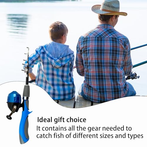 Kit de pesca para principiantes con caña carrete y caja de aparejos completa 6