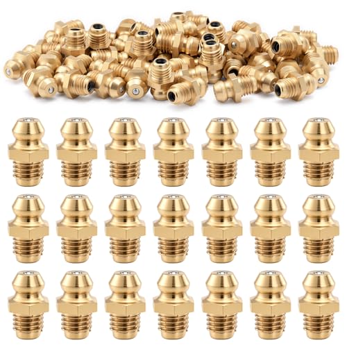 50 Pcs 1/4-28 Sae-lt Copper Taper Thread Grease Zerk Nipple
