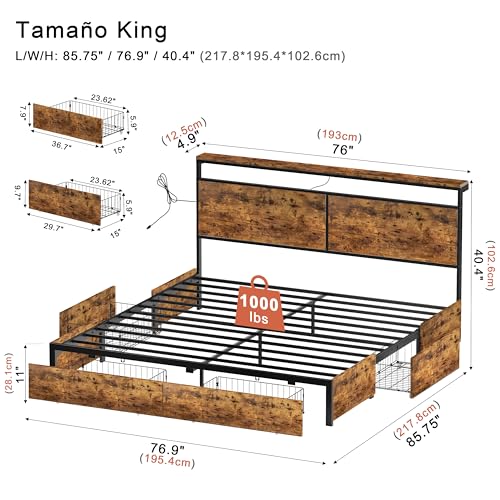 Lista de Base para Colchon King Size Top 5. 23 Base para Colchon King Size marca HOMELYA (2)