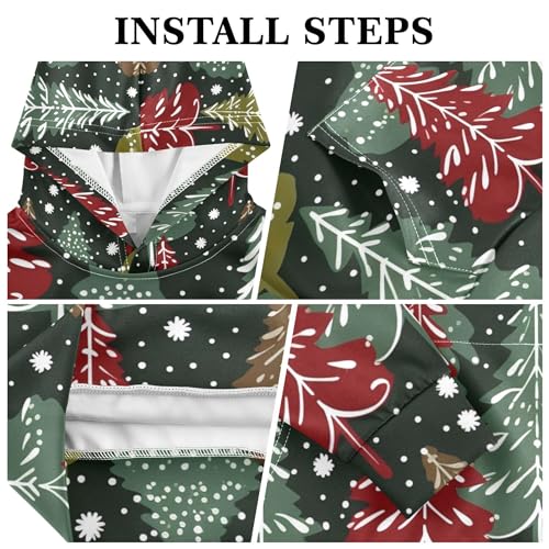 Kids Hoodies Sweaters Christmas Xmas Trees Hooded Sweatshirts with Big Pockets for Boys Girls B04003193